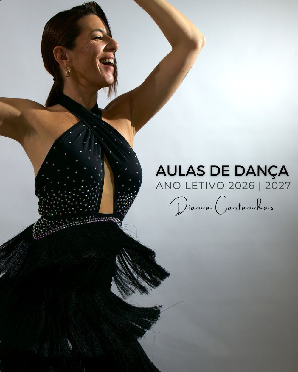 Cartaz original de Diana Castanhas para as aulas de dança de 2026 e 2027