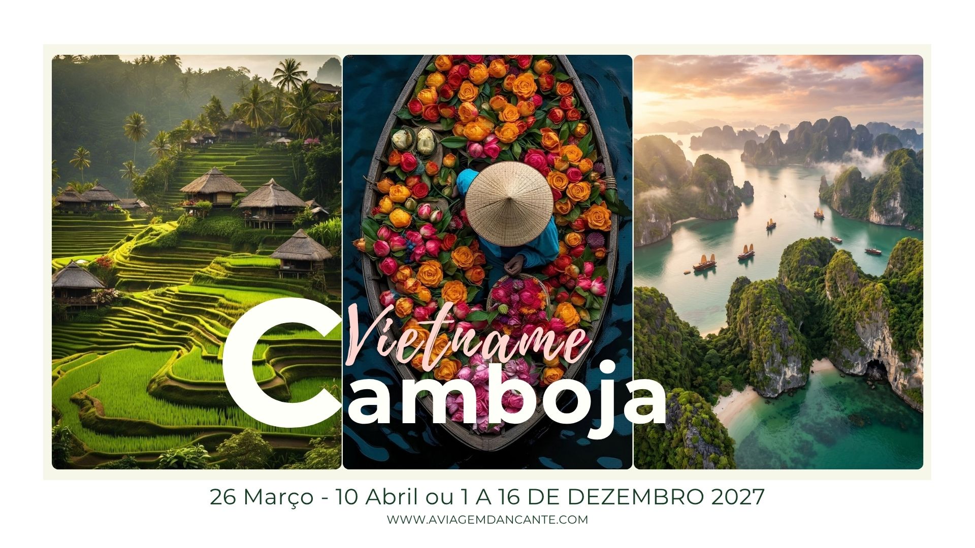 Cartaz original da viagem ao Vietname e Camboja de A Viagem Dançante